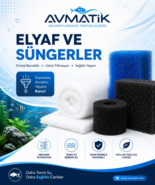 akvaryum süngerleri, filtre malzemeleri, akvaryum elyafı, 