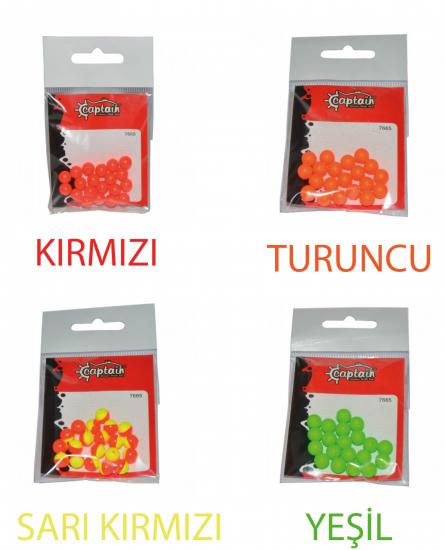 Captain 7665 Renkli Boncuk Yuvarlak 75mm Plastik Boncuk 20’li Paket