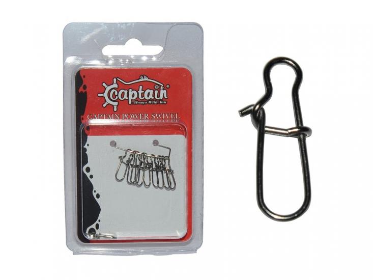 Captain 5015 Sahte Balık Klipsi Snap İnox 10 Adet Paket Black Nikel No: 0