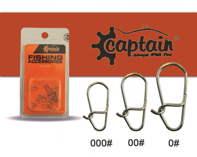 Captain 5018 Sahte Balık Klipsi Snap Oval 15 Adet Paket Nikel No: 00