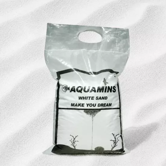 Aquamins 0,5 mm Beyaz Akvaryum Kumu 10 KG