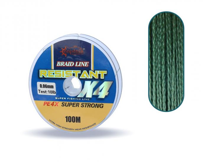 Captain Resistant PE 4 Kat İp Misina 100 mt Yeşil