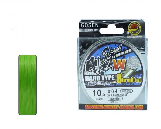Gosen W8 Hard Type PE Örgü Spin İp 150mt A. Yeşil
