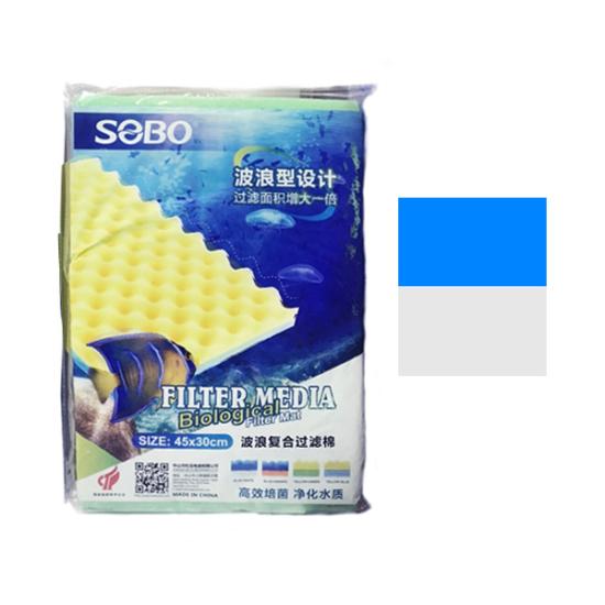 Sobo Filtre Sünger Elyaf 45x30x2 Mavi Beyaz