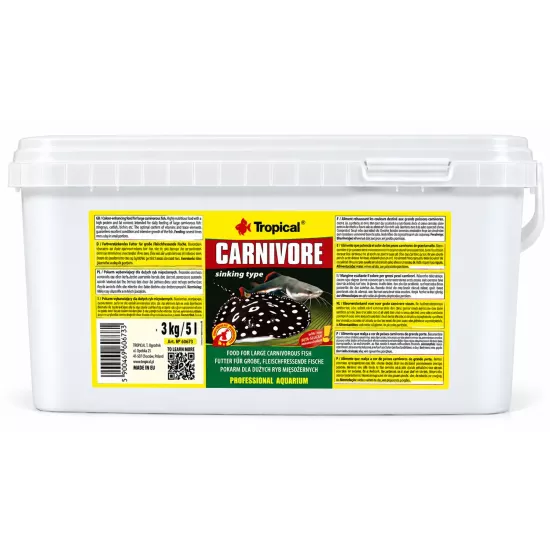 Tropical Carnivore 3 Kg / 5 L Kova Yem