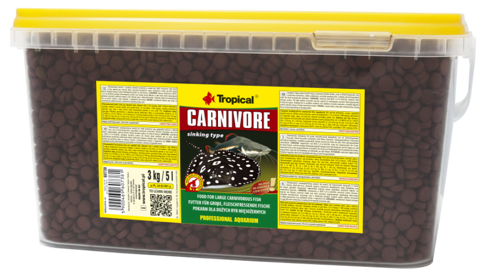 Tropical Carnivore 3 Kg / 5 L Kova Yem