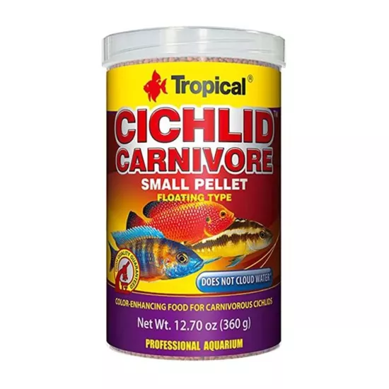 Tropical Cichlid Carnivore Small Pellet 1000ml 360Gr Kutu Yem