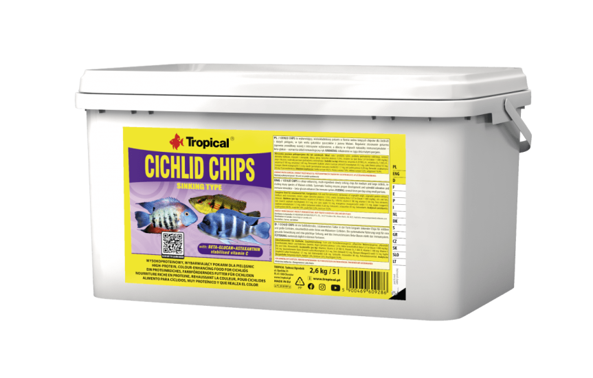 Tropical Cichlid Chips 2,6 Kg / 5 L Kova Yem