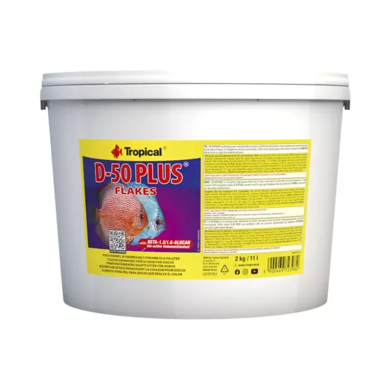 Tropical D-50 Plus Flakes 2 Kg / 11 L Kova Yem