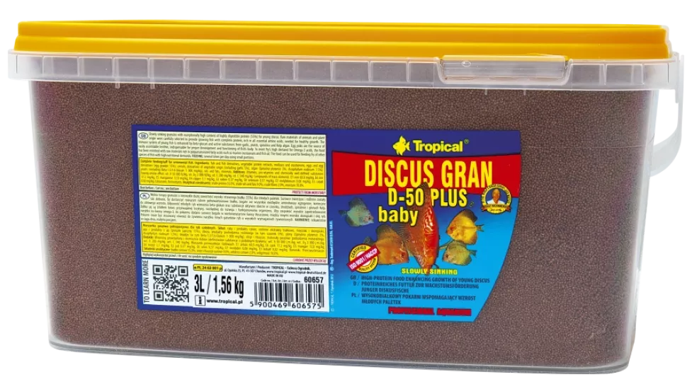 Tropical Discus Gran D-50 Plus Baby 1,56 Kg / 3 L Kova Yem