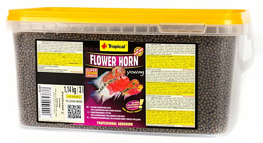 Tropical Flower Horn Young Pellet 1,14 Kg / 3 L Kova Yem