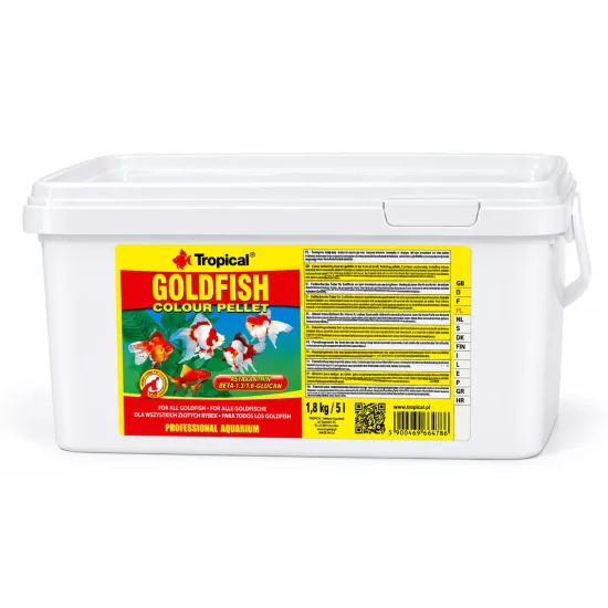 Tropical Goldfish Colour Pellet 1,8 Kg / 5 L Kova Yem