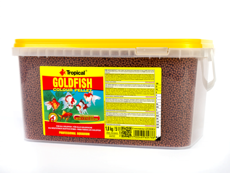 Tropical Goldfish Colour Pellet Size Small 2,25 Kg / 5 L Kova Yem