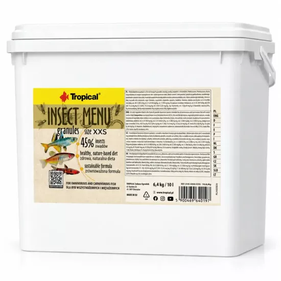 Tropical İnsect Menu Granules XXS 6,4 Kg / 10 L Kova Yem