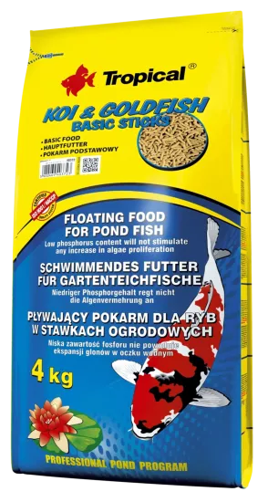 Tropical Koi Goldfish Basic Sticks 4 Kg / 50 L Torba Yem