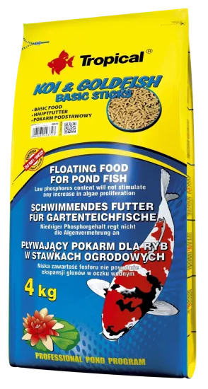 Tropical Koi Goldfish Basic Sticks 4 Kg / 50 L Torba Yem