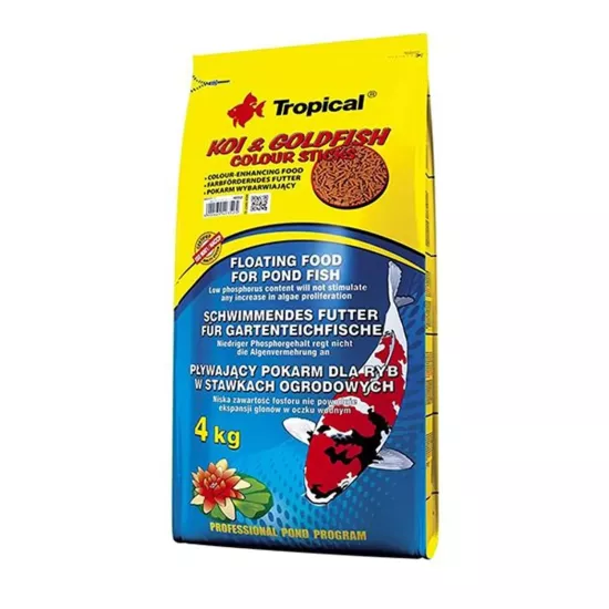 Tropical Koi Goldfish Colour Sticks 4 Kg / 50 L Torba Yem