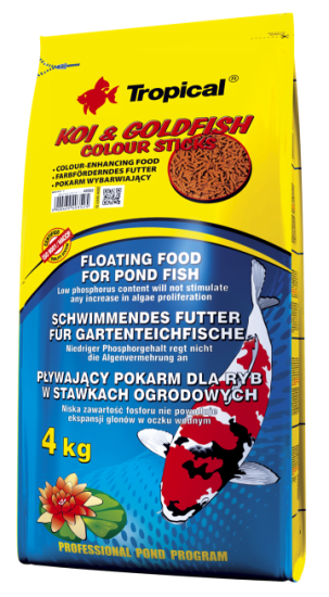 Tropical Koi Goldfish Colour Sticks 4 Kg / 50 L Torba Yem