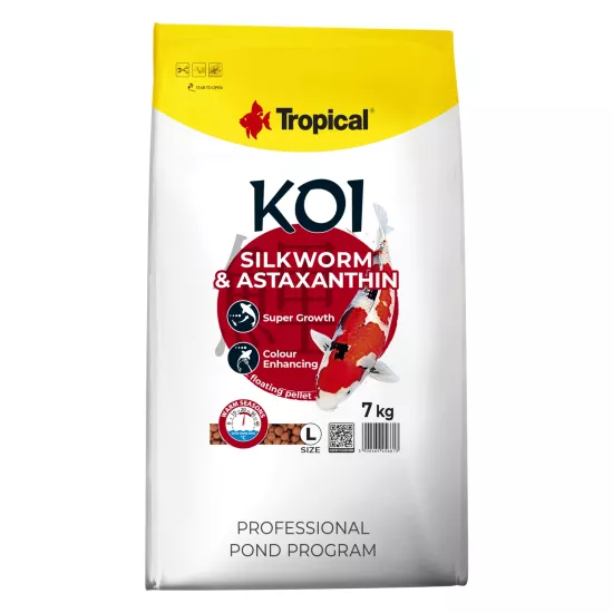 Tropical Koi Silkworm Astaxanthin Pellet Size L 7 Kg Havuz Balık Yemi