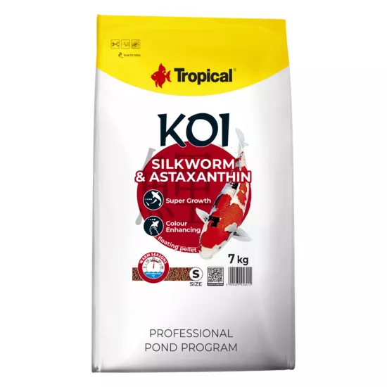 Tropical Koi Silkworm Astaxanthin Pellet Size S 7 Kg Havuz Balık Yemi