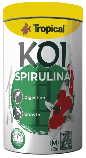 Tropical Koi Spirulina Pellet Size M 1000 ml 320 Gr Kutu Yem