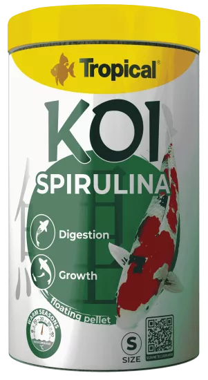 Tropical Koi Spirulina Pellet Size S 1000 ml 320 Gr Kutu Yem