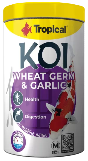 Tropical Koi Wheat Germ Garlic Pellet Size M 1000 ml 320 Gr Kutu Yem