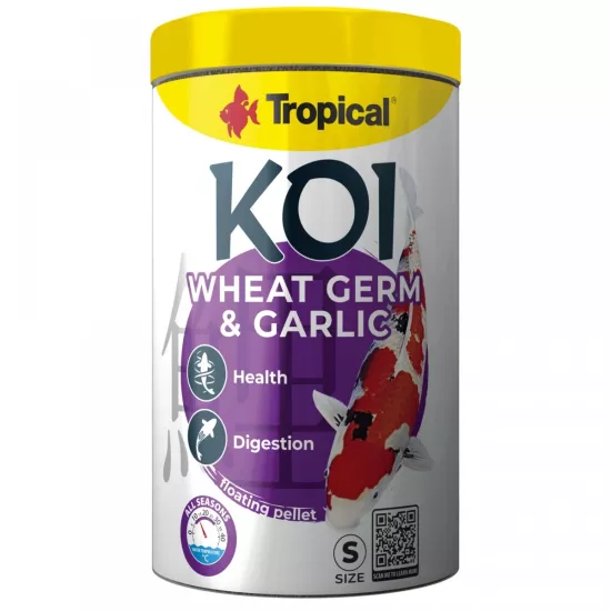 Tropical Koi Wheat Germ Garlic Pellet Size S 1000 ml 320 Gr Kutu Yem