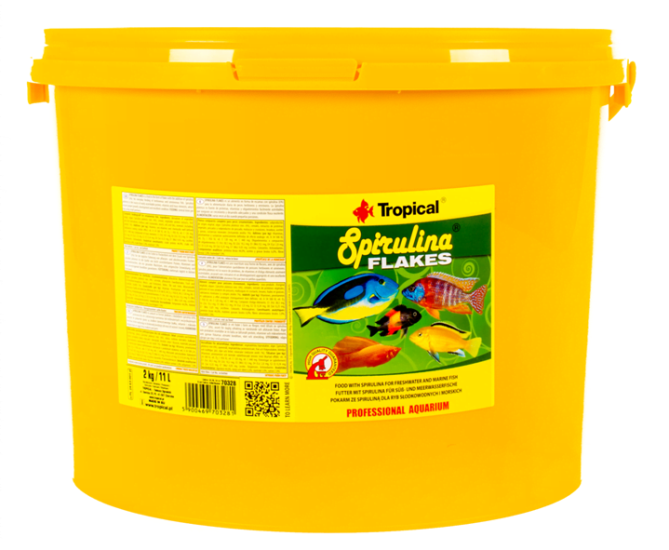 Tropical Spirulina Flakes 2 Kg / 11 L Kova Yem