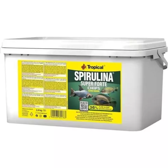Tropical Super Spirulina Forte Chips 2,6 Kg / 5 L Kova Yem